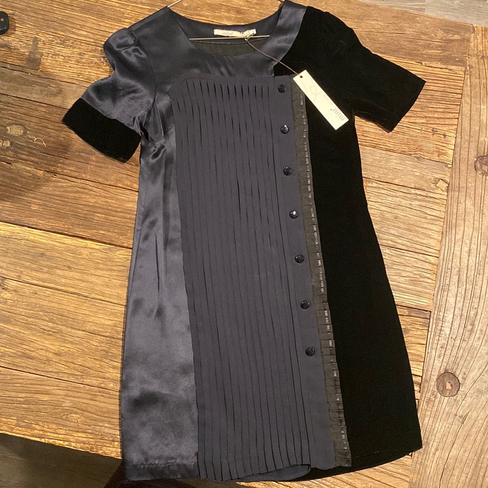 Black silk/velvet dress